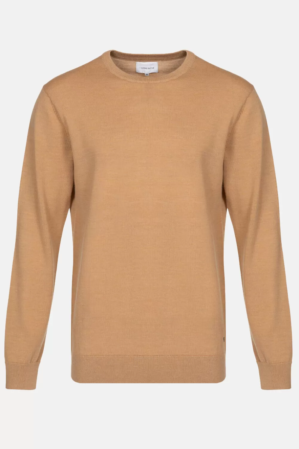 Camel E Tricot Trui Met Ronde Hals En Lange Mouw-Terre Bleue Flash Sale