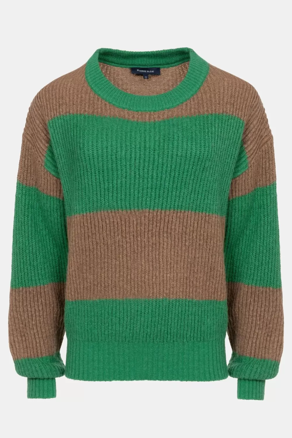 Gebreide Pull Met Bruine Color Blocks-Terre Bleue Sale