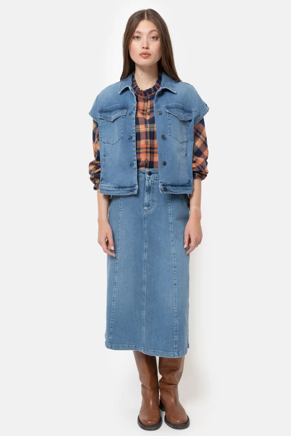 Lange E Jeansrok Met A-Lijn-Terre Bleue Best Sale