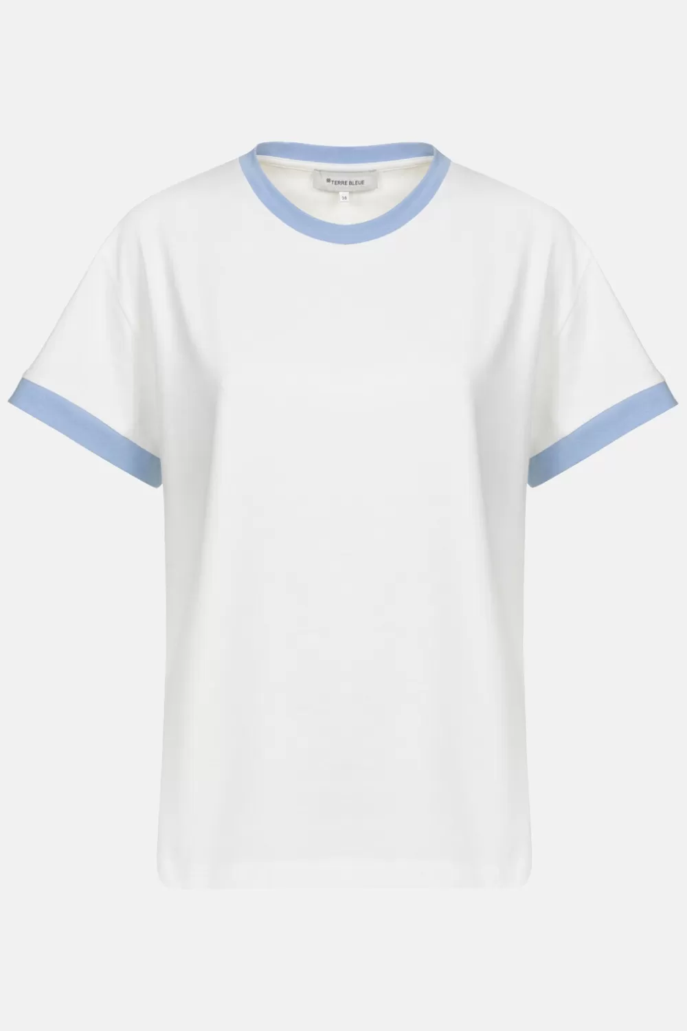 T-Shirt Met Korte Mouwen En Blauwe Boorden-Terre Bleue Clearance